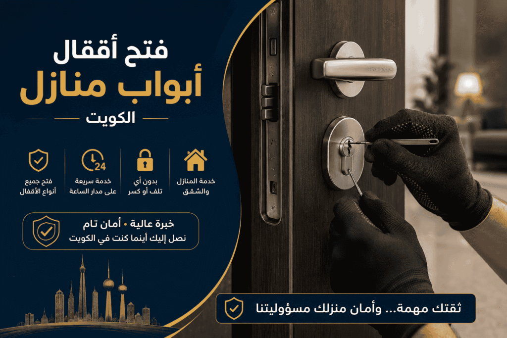 فتح أقفال أبواب منازل الكويت | خدمة سريعة وآمنة 24 ساعة