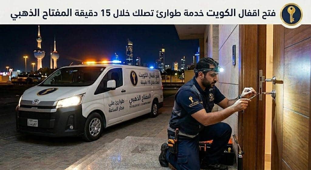 فتح اقفال الكويت خدمة طوارئ تصلك خلال 15 دقيقة المفتاح الذهبي